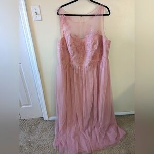 David's Bridal Ballet Pink Bridesmaid Dress, size 24